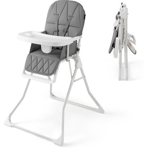 Foldable High Chair Compact Highchair - Grey by Costway
