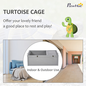 PawHut 94cm Wooden Reptile House - Natural wood by PawHut