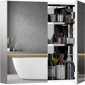 Stainless Steel Wall Mounted Storage Cabinet - Silver by HOMCOM