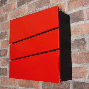 Steel Letterbox - The Statement - Signal Red - Signal Red by The House Nameplate Company