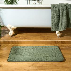 Leaf Embossed Non-Slip Bath Mat - Green by OHS