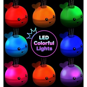 Whale Spray Water Swimming LED Light Up Sprinkler Toy - White