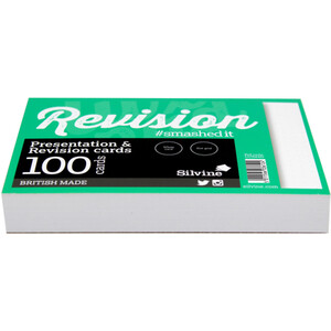 Pack of 100 Silvine Revision and Presentation Cards by Silvine