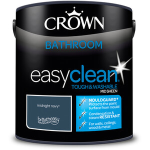 Crown Easyclean Bathroom Paint - Mid Navy by Crown Paints