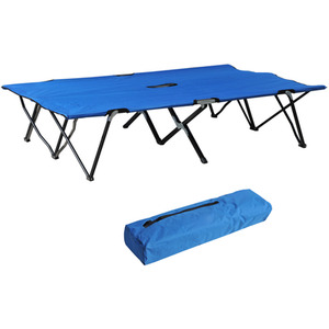 Outsunny Folding Camping Bed With Portable Travel Bag - Blue by Outsunny