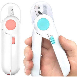 LED Illuminated Pet Nail Clippers Trimmer Tool - Pink