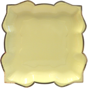 Lotus Large Party Plates Lemon - Yellow by Peacock Supplies