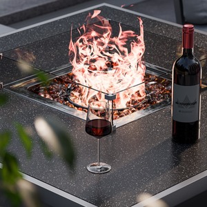 Mayfair Corner Lounging Set with Fire Pit Grey - Grey by Royalcraft