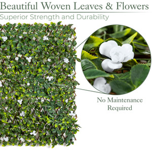 Expanding Artificial Trellis with Flowers - White by Christow