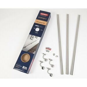 Brushed Easy Fit Stainless Steel Staircase Handrail Kit - Silver by Rothley