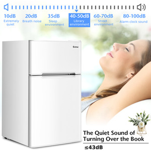 Costway 90 L Compact Refrigerator-White - White by Costway