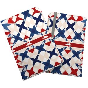 American Flag Abstract Pattern Passport Cover - Blue by Warren Reed - Designer