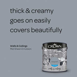 Crown Walls and Ceilings Mid Sheen Emulsion - Blue Gravel / 2.5l by Crown Paints