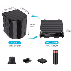 Folding Portable Outdoor Camping Travel Toilet - Black