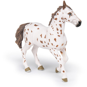 PAPO Horse and Ponies Brown Appaloosa Mare Toy Figure - White by PAPO