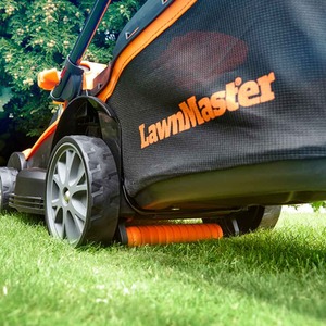 LawnMaster 24v 37cm Cordless Lawnmower With Grass Trimmer - Orange by LawnMaster