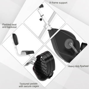 HOMCOM Magnetic Resistance Foldable Exercise Bike - Grey by HOMCOM