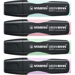 STABILO GREEN BOSS Eco-Friendly Highlighter Pack of 4 - Multi / Pastel by STABILO