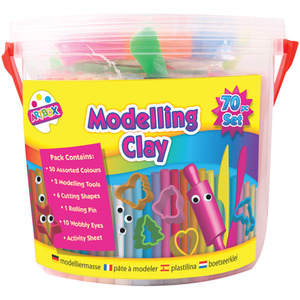 70 Piece Modelling Clay Tub - Multi