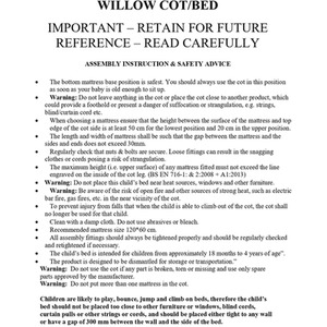 Willow White Sleigh Mini Cot Bed with Drawer - White by Viculii