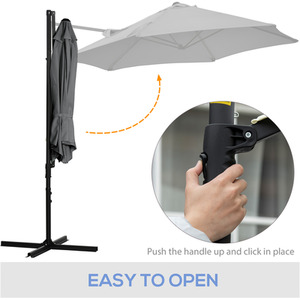Outsunny 2.5M 360 degree Rotation Garden Cantilever Parasol by Outsunny