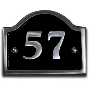 Aluminium Bridge House Number 57 - Black by The House Nameplate Company