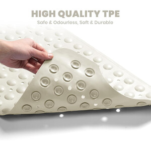 Bath Mat With Suction Cup Drainage Holes
