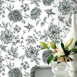 Fleur Mono Wallpaper - Monochrome by Arthouse