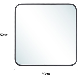 Square Aluminum Wall Mirror - Black by Kidkid