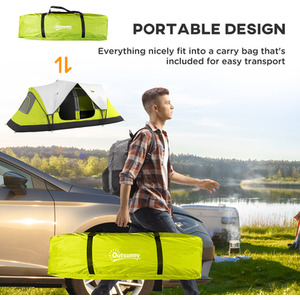 Outsunny Camping Tent with 2 Bedroom and Waterproof Rainfly by Outsunny