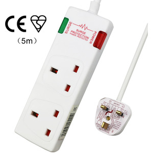 2 Gang Surge-Protected Extension Lead - White / 5m by ExtraStar