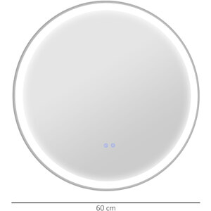 kleankin Bathroom Mirror with LED Lights, Dimmable Touch Switch - White, Clear by kleankin