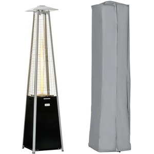 11.2KW Outdoor Patio Gas Heater Freestanding Pyramid - Black by Chilli Seating