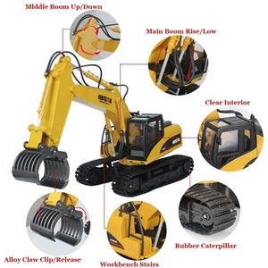 Remote Control Excavator Timber Grabber - Yellow by Big Daddy