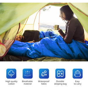 Costway Camping Sleeping Bag Double Outdoor Sleeping Bag - Blue by Costway