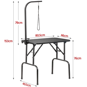 Pet Foldable Grooming Table with Loop Noose - Black by Yaheetech