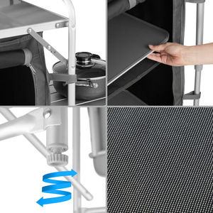 Large Camping Kitchen Station - Grey by tectake