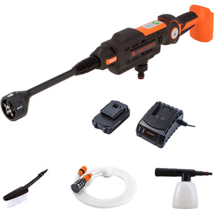 20V Aquajet Cordless Power Cleaner - Black and Orange / 5-in-1 Nozzle by Yard Force