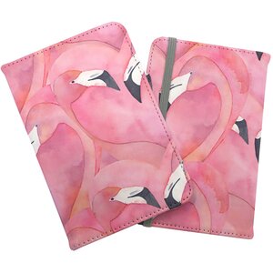 Watercolour Flamingo Hearts Passport Cover - Pink by Warren Reed - Designer