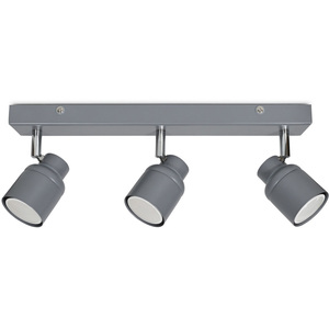 Benton Grey 3 Way Bathroom Ceiling Bar Spotlight - Grey by ValueLights