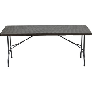 Foldable Beer Dining Table Garden Camping Rattan Effect - Black / 75cm by Livingandhome