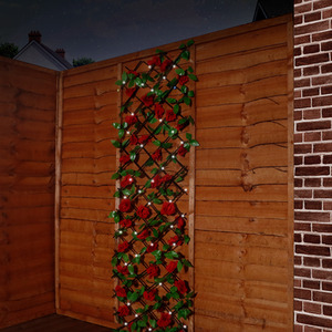 100 LED Solar Blossom Trellis - Red by Gardenwize