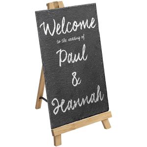 Wooden Table Easel and Slate Board Set - Multi / 1 by Argon Tableware