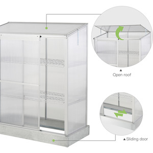 Outsunny 3 Tier Greenhouse with Cold Frame - Silver by Outsunny