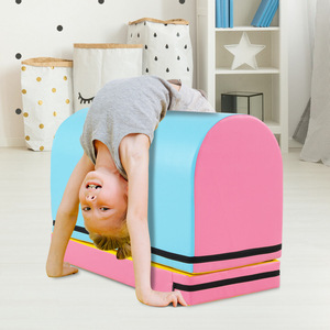 Mailbox Tumbling Mat Gymnastics Vaulting Box - Blue & Pink by Costway