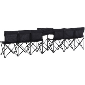 Outsunny 6 Seat Folding Bench - Black by Outsunny