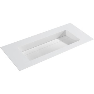 Barcelona Matt Stone Double Vanity Sink - White by Fino Stone