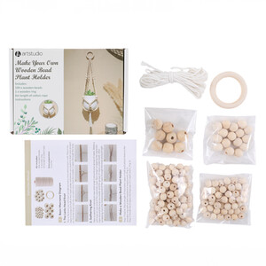 Make Your Own Wooden Beaded Plant Holder - Natural by Art Studio