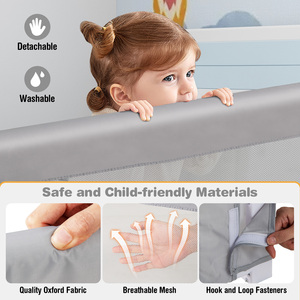 Foldable Toddler Bed Rail - Grey by Costway
