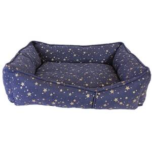 Luxury Navy Star Print Dog Bed Large - Blue by NOAHS ARK